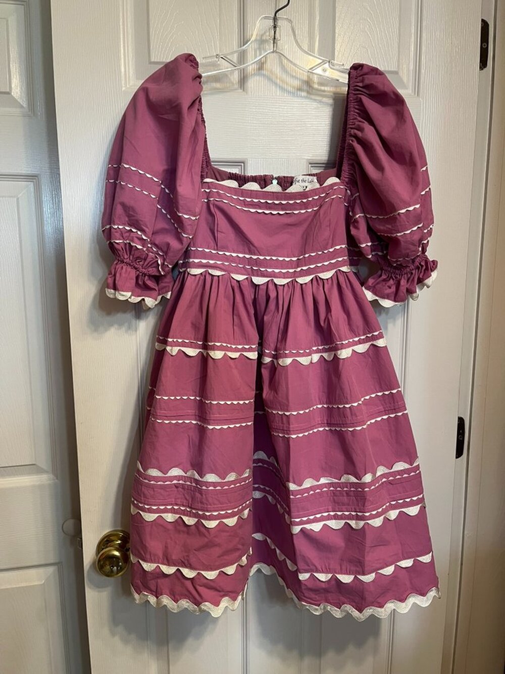 New Without Tags Sofie the Label Puff-Sleeve Tiered Square-Neck Mini Dress